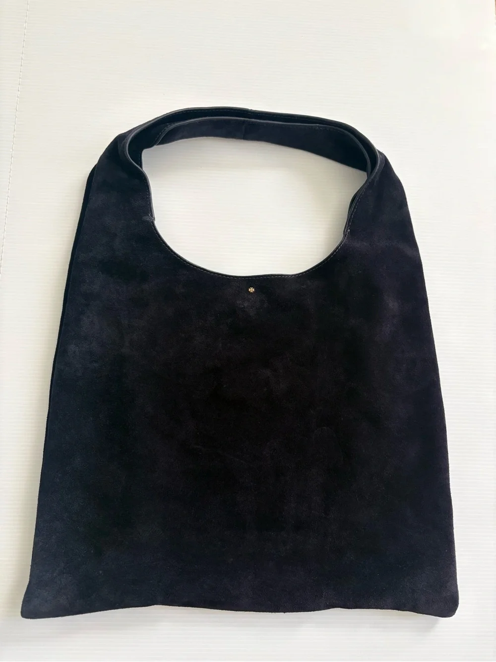 Tory Burch Large Slouchy Suede Shoulder Bag Blue EUC